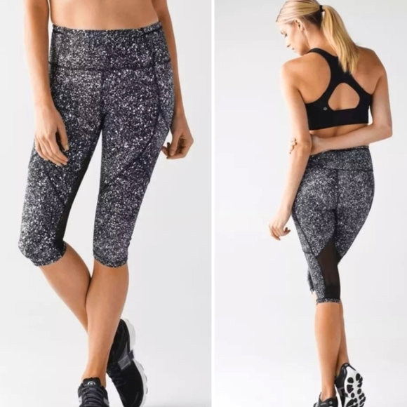 Like New Lululemon Crop Leggings Size 8 Outrun 17" - Picture 1 of 5
